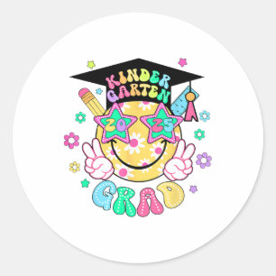 Kindergarten Grad Graduation Last Day School Smile Classic Round Sticker