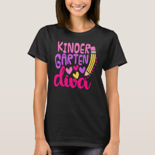 Kindergarten Grade Diva First Day Of School Girl T-Shirt