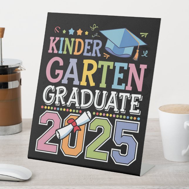 Kindergarten Graduate 2025 Graduation School Pedestal Sign (In SItu)