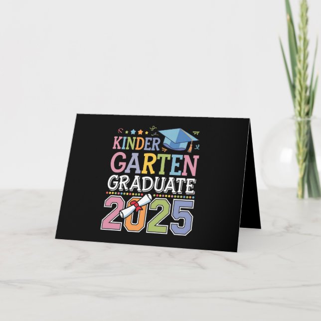 Kindergarten Graduate 2025 Graduation School Thank You Card (Front)