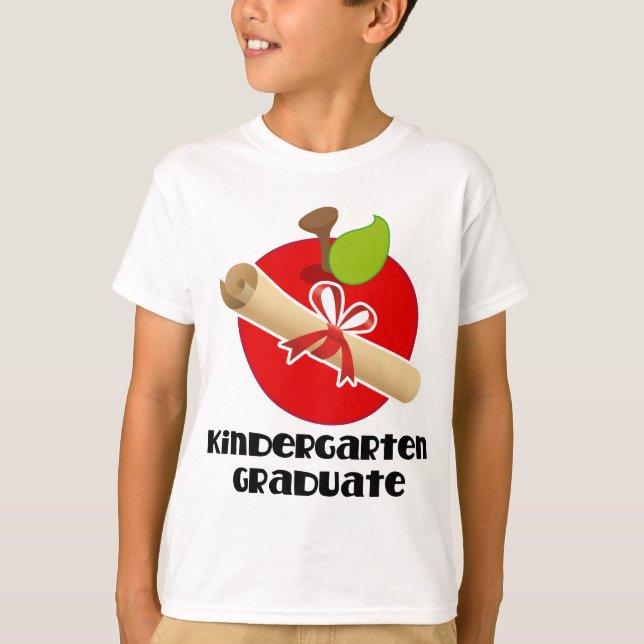 Kindergarten Graduate Apple Diploma T-Shirt (Front)