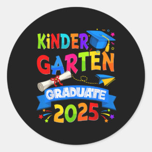 Kindergarten Graduate Cl Of 2025 Graduation Boy Gi Classic Round Sticker