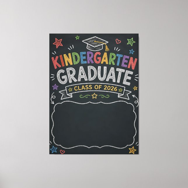 Kindergarten Graduate Class Of 2026 Gift Canvas Print (Front)