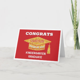 Kindergarten graduate Congrats red Card