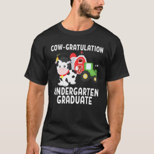 Kindergarten Graduate Cow Farm Barnyard Tractor Gr T-Shirt