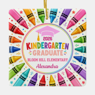 Kindergarten Graduate Custom Photo Crayon Keepsake Ceramic Ornament