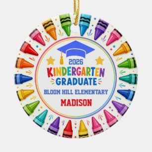 Kindergarten Graduate Custom Photo Crayon Keepsake Ceramic Tree Decoration