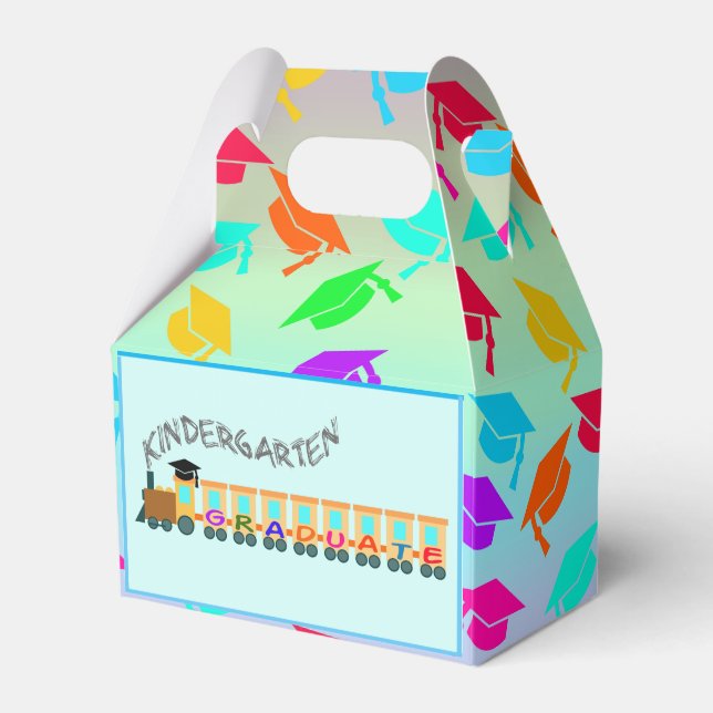 Kindergarten Graduate Hat and Cute Train Favour Box (Front Side)