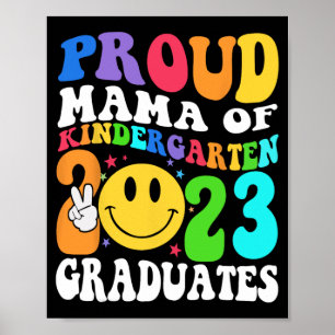 Kindergarten Graduation 2023 Groovy Graduate Shirt Poster