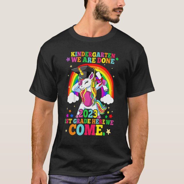 Kindergarten Graduation 2023 Magical Unicorn Girls T-Shirt (Front)