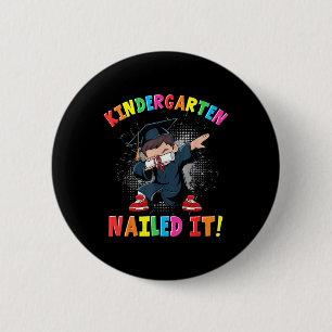Kindergarten Graduation 2025 Boys Kids Dabbing Gra 6 Cm Round Badge