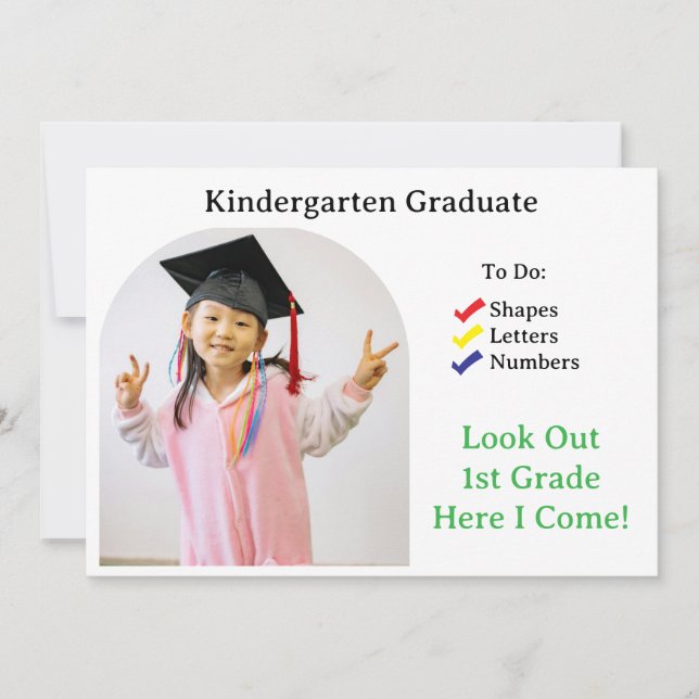 Kindergarten Graduation ABC 123 Invitation (Front)