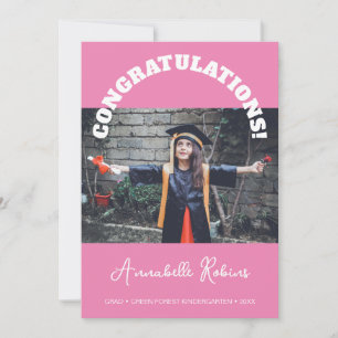 Kindergarten Graduation Announcement Photo Card