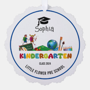 Kindergarten graduation custom name tree decoration card