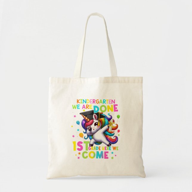 Kindergarten Graduation Cute Unicorn Girls Of 2024 Tote Bag (Front)
