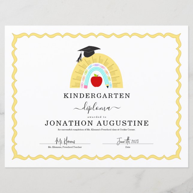 Kindergarten Graduation Diploma (Front)