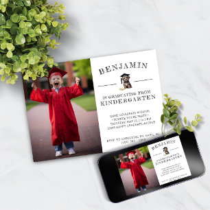 Kindergarten Graduation Invitation Scruffy Puppy