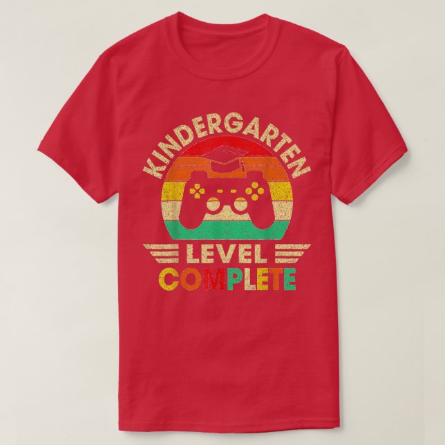 Kindergarten Graduation Level Complete Video Games T-Shirt (Design Front)