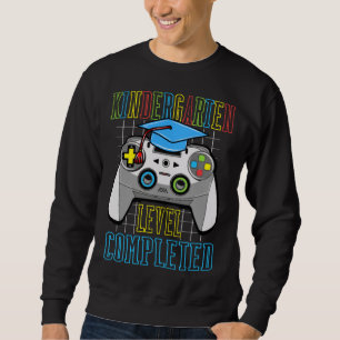 Kindergarten Graduation Level Completed Gamer Kids Sweatshirt