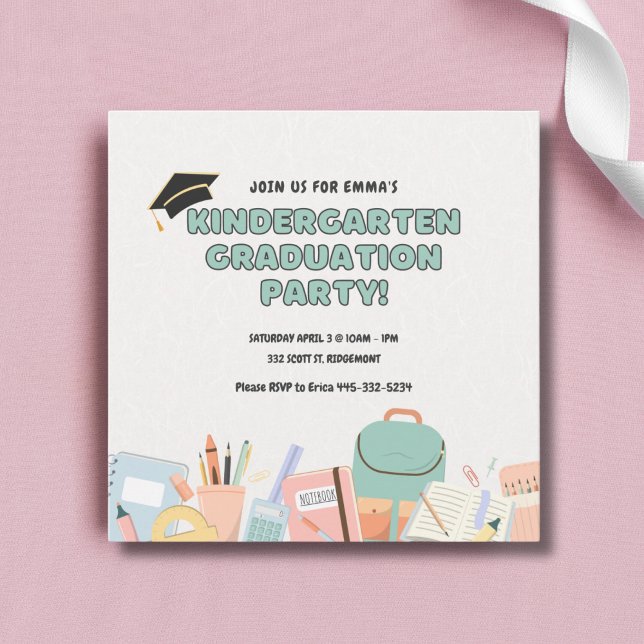 Kindergarten Graduation Party Invitation Template (Creator Uploaded)
