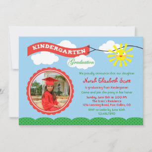 Kindergarten Graduation Photo Invitation