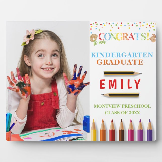 Kindergarten graduation photography keepsake plaque (Front)