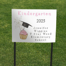 Kindergarten Graduation Pink Cupcake Personalised