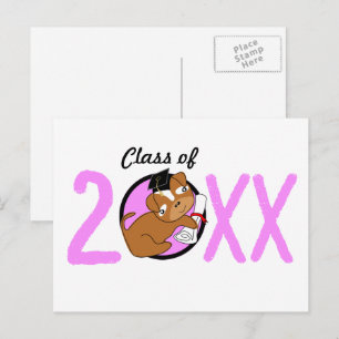 Kindergarten Graduation Puppy Pink Blank Postcard
