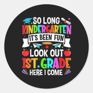 Kindergarten Graduation Shirt 2025 Kids Boys Girls Classic Round Sticker