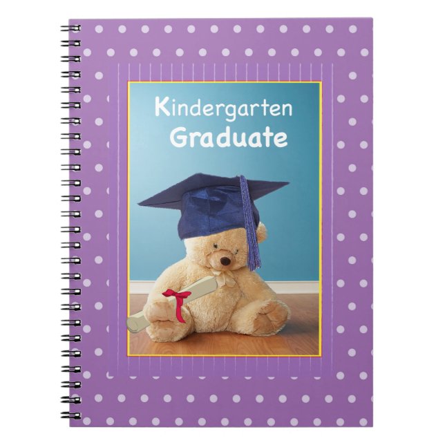 Kindergarten Graduation Teddy Bear Spiral Notebook (Front)