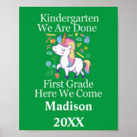 Kindergarten Graduation to First Grade Unicorn  Po
