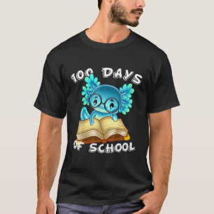 Kindergarten Happy 100 Days Of School Funny Axolot T-Shirt