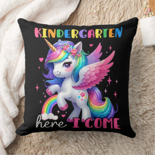 Kindergarten Here I Come Unicorn Back to School Cushion