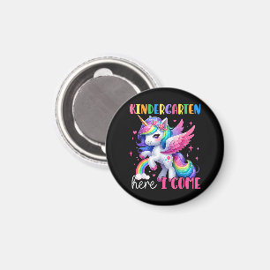 Kindergarten Here I Come Unicorn Back to School Magnet