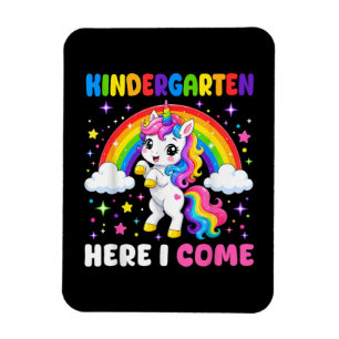 Kindergarten Here I Come Unicorn Back to School Magnet