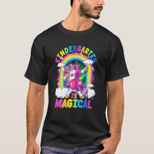 Kindergarten Is Magical  Back To School Rainbow Un T-Shirt