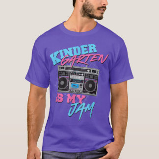 Kindergarten Is My Jam Vintage 80s Boombox Teacher T-Shirt