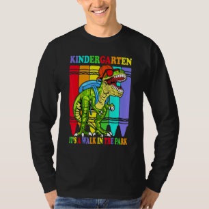 Kindergarten It's A Walk In The Park Dinosaur Back T-Shirt