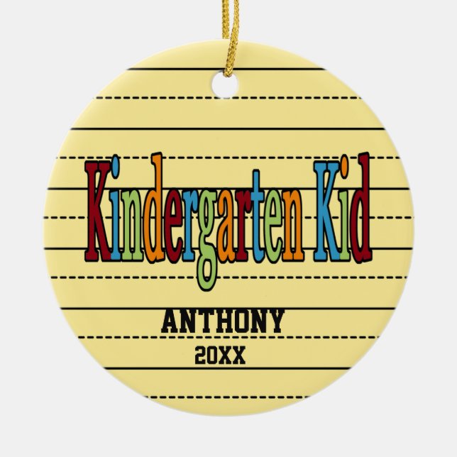 Kindergarten Kid Christmas Ornament (Front)