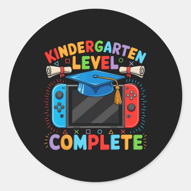 Kindergarten Level Complete Cl Of 2025 Graduation  Classic Round Sticker (Front)