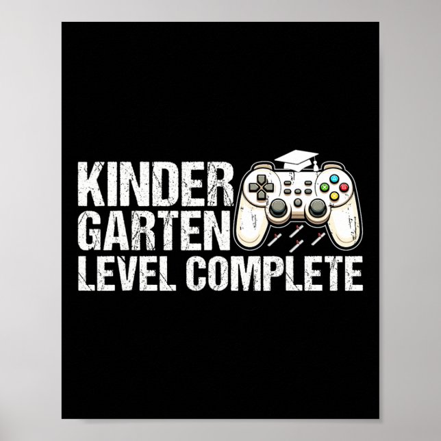 Kindergarten Level Complete Graduation 2025 Gamer  Poster (Front)