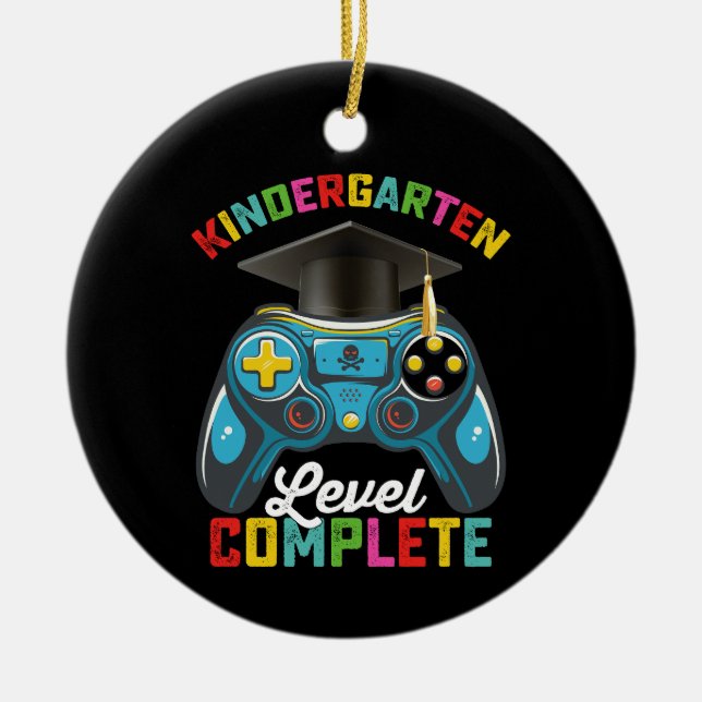 Kindergarten Level Complete Graduation Gaming Ceramic Tree Decoration (Front)