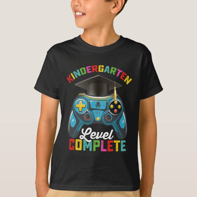 Kindergarten Level Complete Graduation Gaming T-Shirt (Front)