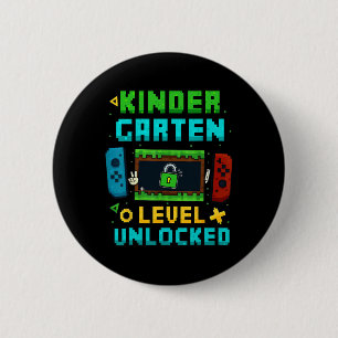 Kindergarten Level Unlocked Ck To School Pixel Art 6 Cm Round Badge