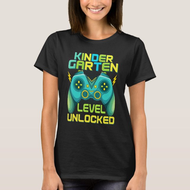 Kindergarten Level Unlocked Gamer Back To School B T-Shirt (Front)