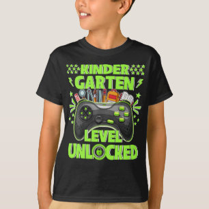 Kindergarten Level Unlocked Gamer First Day Of Sch T-Shirt