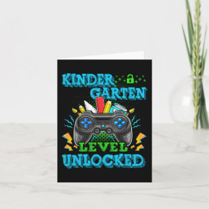 Kindergarten Level Unlocked Video Game Back to Sch Card