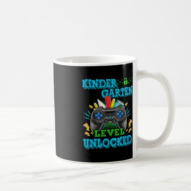 Kindergarten Level Unlocked Video Game Back to Sch Coffee Mug (Right)