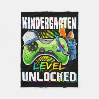 Kindergarten Level Unlocked Video Game Byck To Sch Fleece Blanket