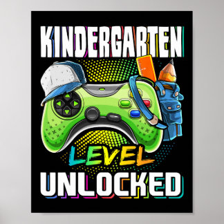Kindergarten Level Unlocked Video Game Byck To Sch Poster
